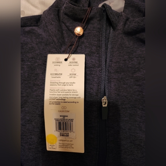 Nwt Calia Women's Bricklayer Heather LustraLux Jacket, Darker Ardosia Slate - Picture 3 of 5